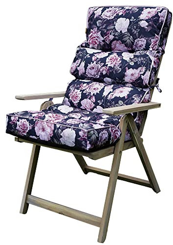 Bielik Stuhlauflage Niedriglehner Indoor Outdoor Patio Hochlehner Auflage Kissen 120x50 cm Stuhlkissen Gartenstuhl Polsterauflage Niedriglehner Sesselauflage Sitzpolster (Rosen)