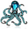 Yurosiay Strass Oktopus Brosche Bunt Ozean Tier Brosche Vintage Kristall Brosche Damen Diamant Brosche Strass Anstecknadel Modern Nette Damen Broschen für Bankett Party Blau