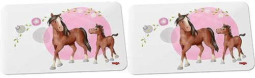 HABA 305703 - Schneidebrett für Kinder, Frühstücksbrettchen für Kinder mit Pferdemotiv, bunt, 1 Stück (2er Pack)