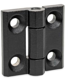 Ganter Normelemente GN 237.3-NI-60-60-A-SW Schwerlastscharnier Edelstahl NI, Silber, 60x60mm