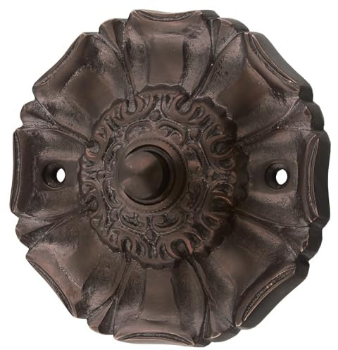 Ventano antike Türklingel Klingelplatte Klingelblech Messing antik braun historisch | Jugendstil handgemacht nach histosischen Vorlagen