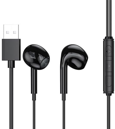 Auricolari USB – 20 – 20000 Hz, con microfono USB, cuffie audio ad alta fedeltà, buona riduzione del rumore, microfono USB per musicisti, audiofili, chiamate vocali, videogiochi, lavoro remoto