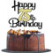 Sotpot 1 Pack Black&Gold Glitter 75th Cake Topper, 75th Birthday Cake Decorations for Birthday Party Anniversary Party Supplies