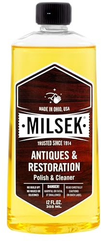 Milsek Antiques & Restoration Polish & Cleaner - Home Essential Cleaning Supplies for Home Improvement of any Wood Antiques or Heirlooms - 12 Fl Oz (Pack of 1)