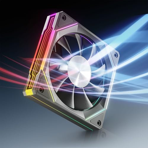 AsiaHorse Ventilador ARGB para PC 120MM [Infinity Mirror] [HDB] Ventilador RGB de 1800RPM 5V 3 pines ARGB 12V 4pines PWM vida útil de 50000 horas AMICIPro Negro