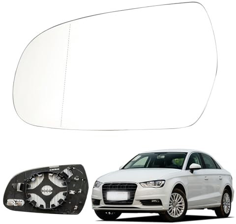 ANBOO A3 A4 A5 B8 Ersatz Spiegelglas Links Beheizbar Außenspiegel mit Trägerplatte,Links Fahrerseite Asphärisch Außenspiegel 8K0 857 535A / 8K0 857 536A