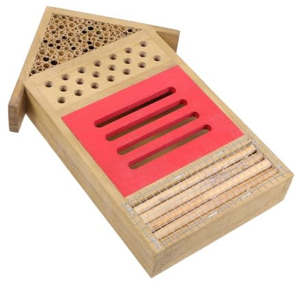 Happyyami Bienenhotel Aus Holz Bienennistkasten Für Garten Außenbereich Mit Nistlöchern Und Spalten Nachhaltiges Bienenhaus Unterschlupf Für Insekten