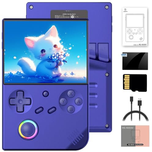 Meiurlex RG40XXV - Console da gioco in stile retrò, 128 GB, con 13000 giochi, 4,0 pollici, IPS ARM Cortex-A53 Linux 64 bit, sistema palmare, arcade gaming, supporto 5G WiFi Bluetooth