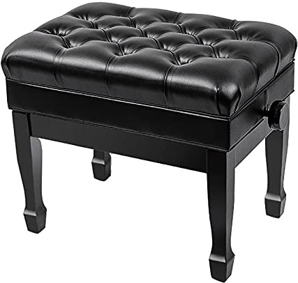 Adjustable Wooden Piano Keyboard Bench with Music Storage and Automatic Lifting Design Comfortable Seat for Piano Players