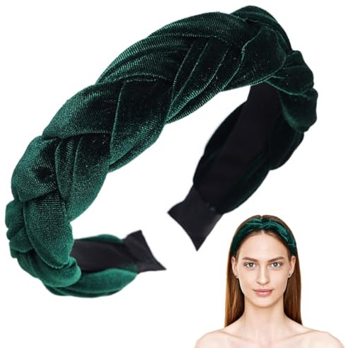 ZEPIQOR Serre Tête en Tissu Bandeau Cheveux pour Femme Bandeau de Velours Bandeaux Unis En Velours Vert Bandeaux pour Femmes Filles