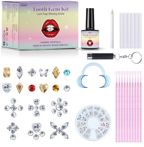 Tseriact Tooth Gem Kit, DIY Tooth Gems, Sparkling Tooth Gems with 120 Crystals for Teeth Decor, Diamond Crystal Tooth Jewelry for Teeth Women Bling (Style B)
