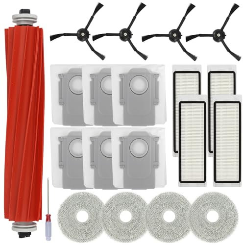 Feilifan Kit d'accessoires de 20 pièces pour aspirateur robot Roborock Q Revo, pièces de rechange, brosse principale, brosse latérale, filtre lavable, chiffons, sac à poussière
