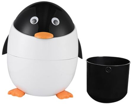 Abaodam Poubelle De Cuisine Décorative avec Couvercle Motif Pingouin Poubelle De
