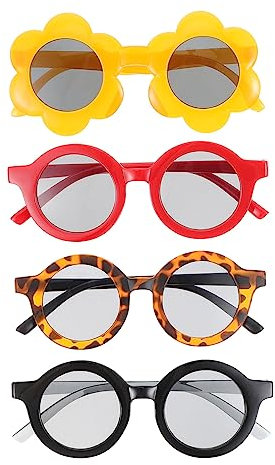Holibanna 4-teilige Sonnenbrillen Für Kinder Party-dekoration Blumen-design Langlebig Und Leicht Für Outdoor Und Fotoshootings