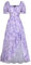 SCARLET DARKNESS Women's Sun Dress Irregular Hem Lace-up Floral Dress Midi Cottagecore Corset Dress Light Purple Floral XL