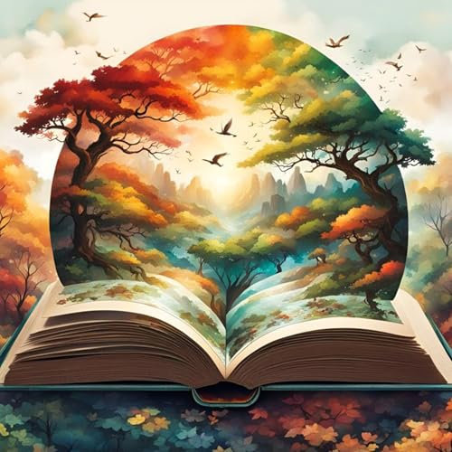 GHHKUD Baum des Lebens Buch Diamond Painting für Erwachsene, 5D DIY Diamant Painting Bilder für Erwachsene Anfänger, Diamond Art Painting Set, Full Drill Diamant Malerei für Dekoration 30x30 cm