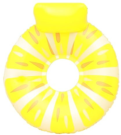 Gogogmee Pool Float Aufblasbare Frucht Schwimmen 120cm Zitrone Dickes PVC Bequem Für Spaß