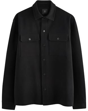 NEXT Hemdjacke aus Jersey Schwarz XL, Herrenbekleidung