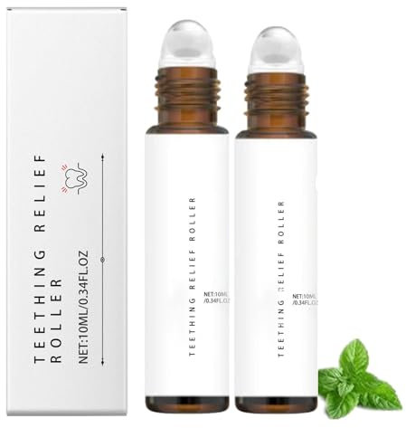 Natürlicher Zahnungsroller für Babys – Sanfte Schmerzlinderung bei Zahnbeschwerden, Vegan & Plastikfrei in Glasflasche (10ml) (20ml)