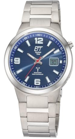 ETT Eco Tech Time Funk Solar Herren Uhr Analog mit Titan Armband EGT-11709-32M