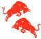 Adesivo per auto classica Red Jumping Bull Decalcomanie in PVC Accessori per moto Adesivo riflettente 18cmx16cm(11)