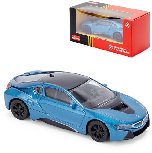 CMJ BMW i8 1:43 Modellauto aus Druckguss – Blau | Präzises Sammlermodell | Offiziell Lizenziertes Produkt