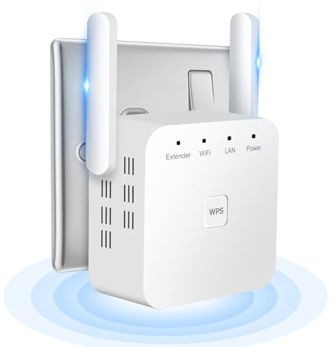 WiFi Extender Booster with Ethernet Port - Plug-In WiFi Booster - WiFi Internet Repeater and Range Extender for Home - Internet Booster, Wireless WiFi Boosterfor Improved Coverage