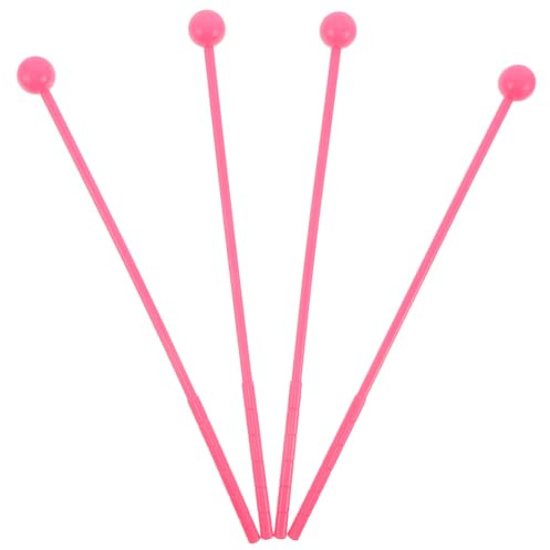Vaguelly 2 Paare Marimba Schlägel aus Kunststoff in Rosa mit Weichem Griff Kindgerecht für Orff Instrumente zur Musikbildung für Eltern Kind Aktivitäten