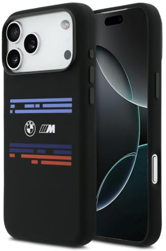 CG MOBILE BMW M Silikon-Horizontalstreifen kompatibel mit MagSafe-Hülle für iPhone 17 Pro Max (Schwarz)