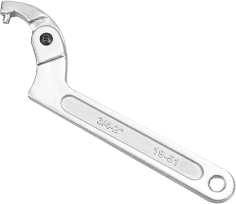 Othrion 1Pcs Adjustable C Spanner Hook Wrench Tool with Round Head,Adjustable C S panner Hook W Rench Tool,3/4-2(19-51mm) Chrome Vanadium Steel Pin Spa nner Wre NCH for Tightening Lock Nuts Bearings