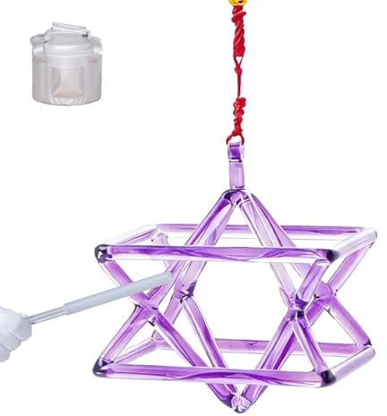 Bol chantant en cristal de quartz optiquement transparent, guérison sonore pyramidale en cristal violet avec maillet, corde et sac de rangement, bol chantant résonateur pyramidal(7inch)