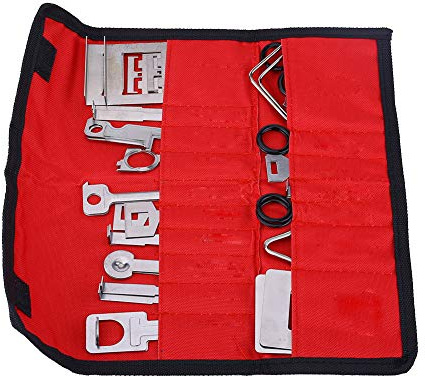 Aramox 38pcs Car Radio Removal Tool Kit, Carbon Steel Stereo Installation Set for Mercedes (Red)