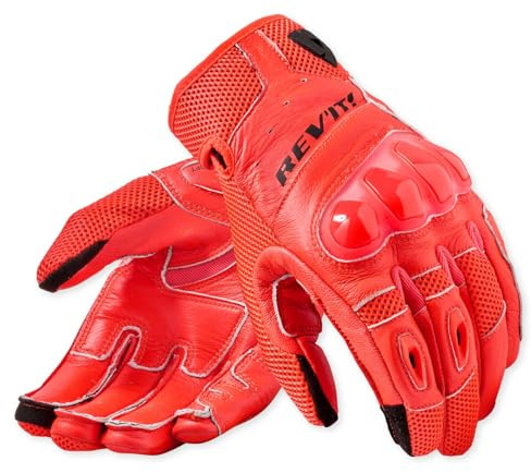 REV'IT! Revit Ritmo Motorrad Handschuhe, schwarz/neon-rot, 2XL