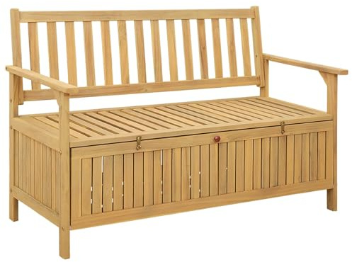 mtlskopl Akazie Sitzbank 120x63x84 cm mit Stauraum Modernes Design Robustes Holz Outdoor Gartenbank Küche Esszimmer Balkon Flur