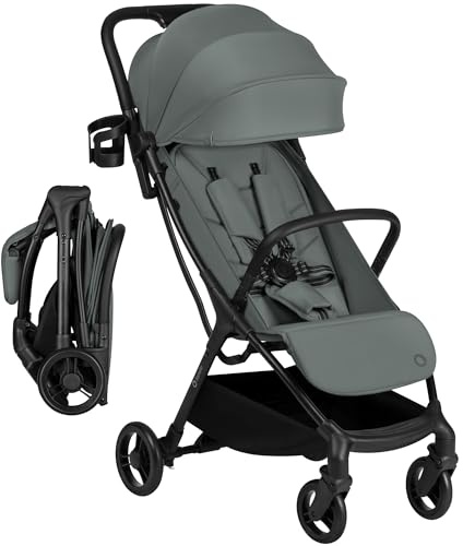 Lionelo Agia Reisebuggy Bis 22 kg, Leichter Buggy Kinderwagen | ab 6 Monaten, Klein Zusammenklappbar mit Auto-Fold & Einhand-Faltung, Liegefunktion, Große Sitzfläche, Federung