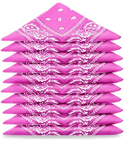 ...KARL LOVEN Lotto di 5 bandane 100% Cotone Paisley Sciarpa Testa Collo Fazzoletti (Lotto di 5, Rosa)