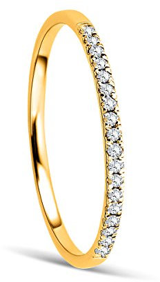 OROVI Ring Damen Ewigkeitsring Gelbgold 9 Karat / 375 Gold Diamant Brillianten 0,09 ct