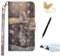 TOUCASA iPhone 6S Handyhülle,iPhone 6 Hülle, Brieftasche flip PU Leder ledercaseHülle Kartenfächer [3D Oberfläche] Ultra Glatte Berührung für iPhone 6S/iPhone 6-（Tiger Katze）+Stylus Pen