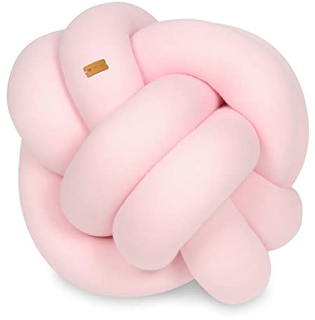 Velinda Knotenkissen Dekokissen Sofakissen Affenfaust-Kissen Türstopper 30x30cm (Muster: rosa)