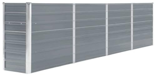 vidaXL Jardinière 320x40x77 cm Acier galvanisé Gris
