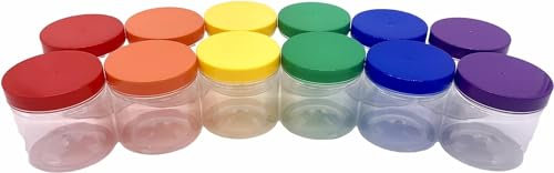 Truenova Lot de 12 petits pots de rangement ronds en plastique 250 ml