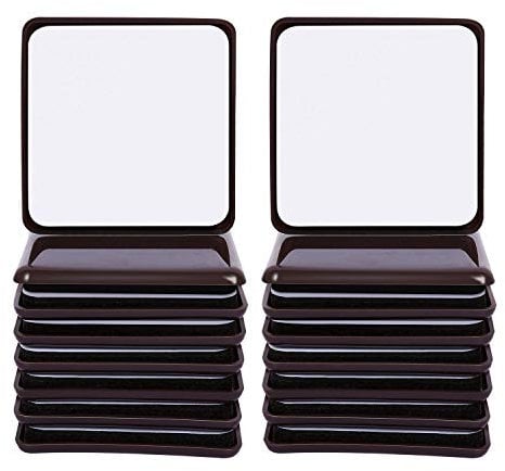 Ezprotekt Furniture Sliders for Carpet Sliders 2-1/2 inch for Moving Furniture Movers Carpet Gliders Glides Self-Adhesive Furniture Moving Pads, 64 mm 16 PCS Brown