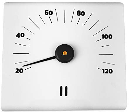 SudoreWell® Sauna Thermometer aus weißem Aluminium rechteckig 15×14×3cm by Rento