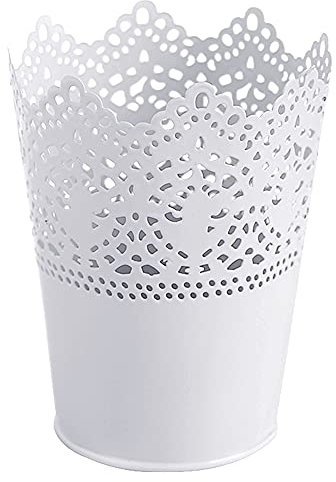 Pot de Fleurs Vase Pot à Crayons Pot Pen Rangement Organisateur de Bureau Maquillage Holder, Pots à crayons en plastique creux pour bureau, Stylo Organisateur de Pinceau de Maquillage, Blanc