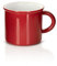 Mahlwerck Retro Kaffeetasse, klassische Emaille Tasse aus Porzellan, Kaffeebecher mit Henkel, 300 ml, Rot
