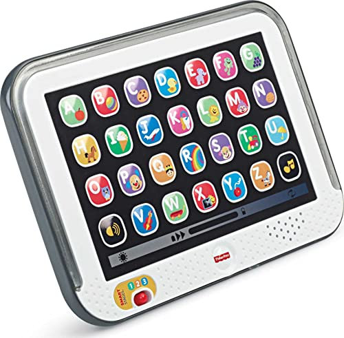 Fisher-Price Laugh & Learn Smart Stages Tablet Gray, Pretend Computer Musical Learning Toy for Infants and Toddlers Ages 1-3 Years
