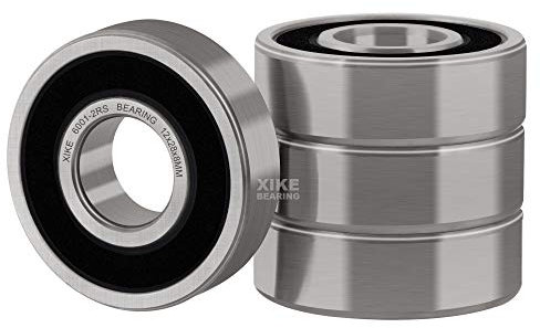XiKe 4 Stk. 6001-2RS Kugellager, 12mm x 28mm x 8mm, Rillenkugellager mit Dichtungen, geeignet für DIY, Drehbank, 3D-Drucker, Motoren, Generatoren und Gartengeräte usw.
