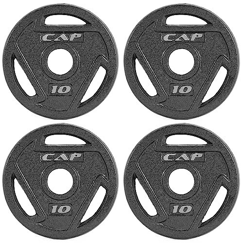 CAP Barbell 2-Inch Olympic Grip Weight Plate, 10 lb, Set of 4 plates
