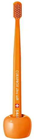 Curaprox Zahnbürstenhalter – Keramikständer Für Manuelle & Elektrische Zahnbürsten | Orange, Einzelpackung | in Der Schweiz Hergestellt