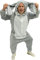 Bad Taste Costume de lapin gris pour adulte - Taille S à XXL pour homme et femme - Costume de lapin avec oreilles tombantes - Taille : S